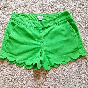 J.Crew Factory Lime Green Scalloped Shorts Size 00